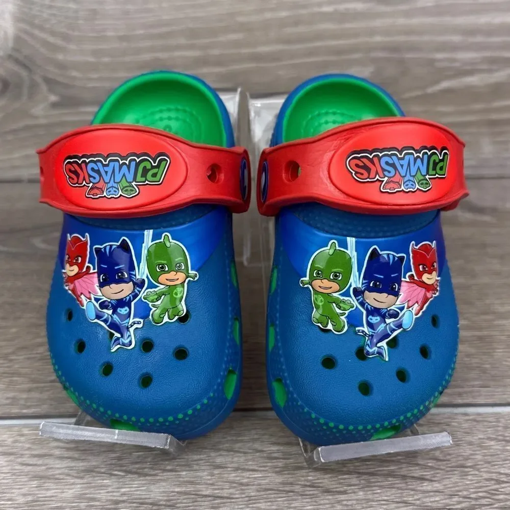 Crocs Classic Iconic Comfort PJ Masks Toddler Boy Sz 5 Blue Slip On Clog Sandals